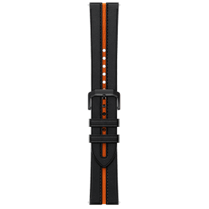 Xiaomi Watch Black Orange Leather Strap